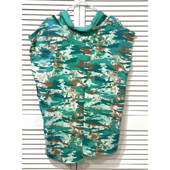 NWT bobbie brooks Women 2x knit top & scarf cap sleeves green Stretch - Picture 9 of 14